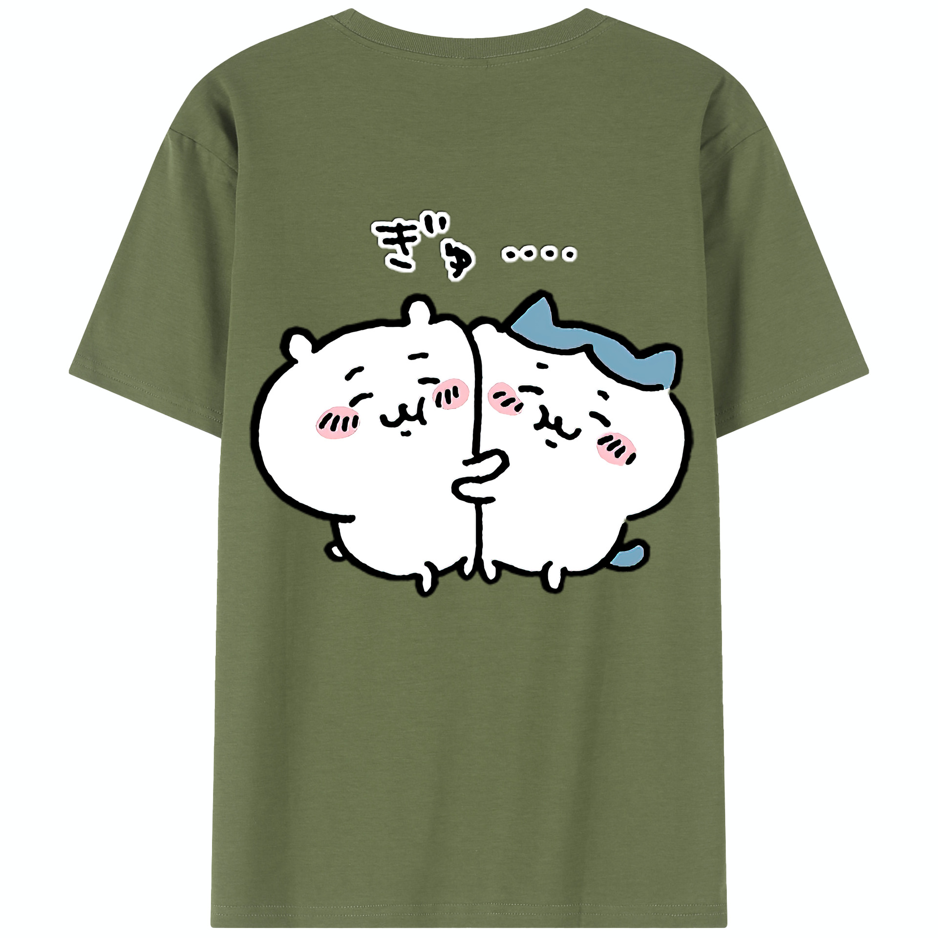 （画像用） ちいかわ ハチワレ Chii-kawa hachiware 綿100％半袖Tシャツ（背面プリント）